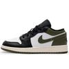 Jordan Air Jordan 1 Low Top Vintage Basketball Shoes Unisex Black White Green 553558-092(Team448-2)