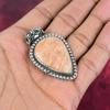 Orange Aventurine 925 Solid Sterling Silver Pendant, Handmade Gemstone Pendant , Gift For Mom Antique Jewelry