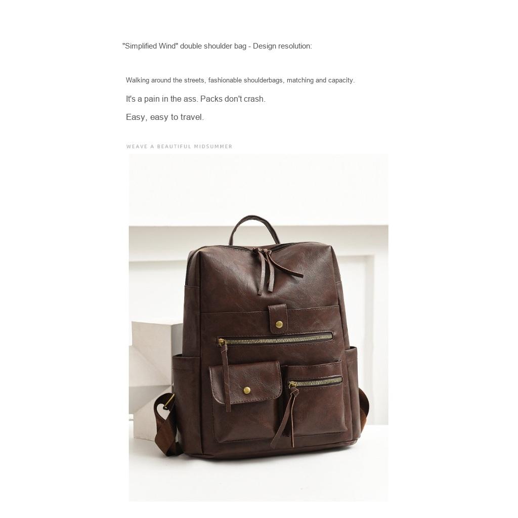 Backpack for Women PU Multi Pocket Multi Compartment Daily Commute Travel