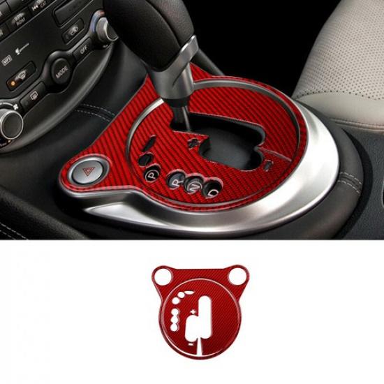 2x Red Carbon Fiber Car Central Automatic Gear Shift Sticker For Nissan 370Z LHD