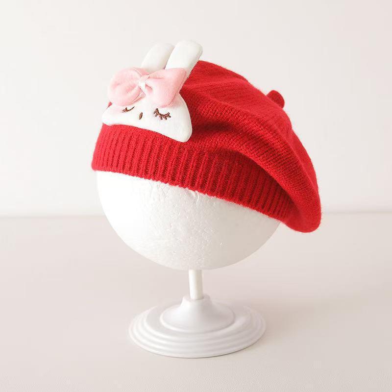 Baby Hat Autumn and Winter Wool Knitted Hat Baby Beret Cute Super Cute Boys and Girls Painter Hat Tide