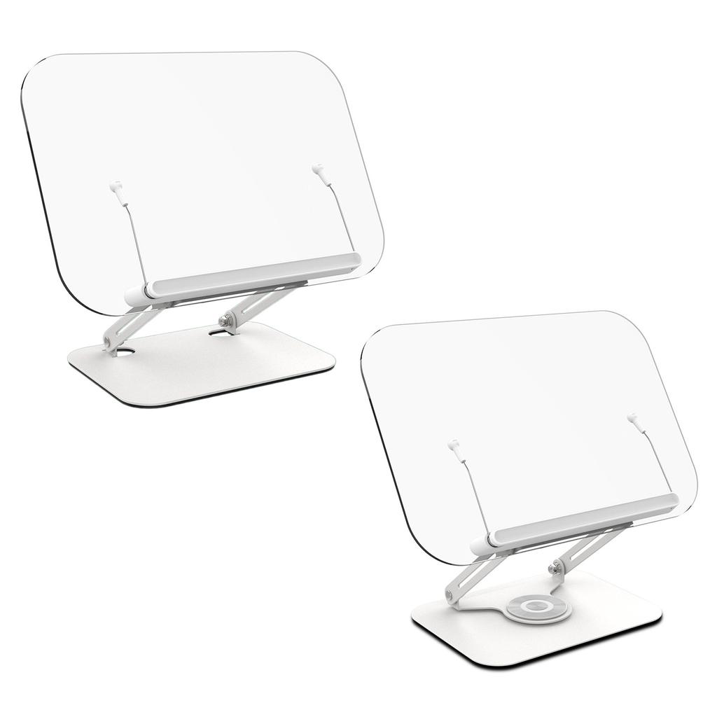 Adjustable Acrylic Book Stand 360 Degree Rotatable Base Optional for Tablets Laptops and Cookbooks Folding Holder