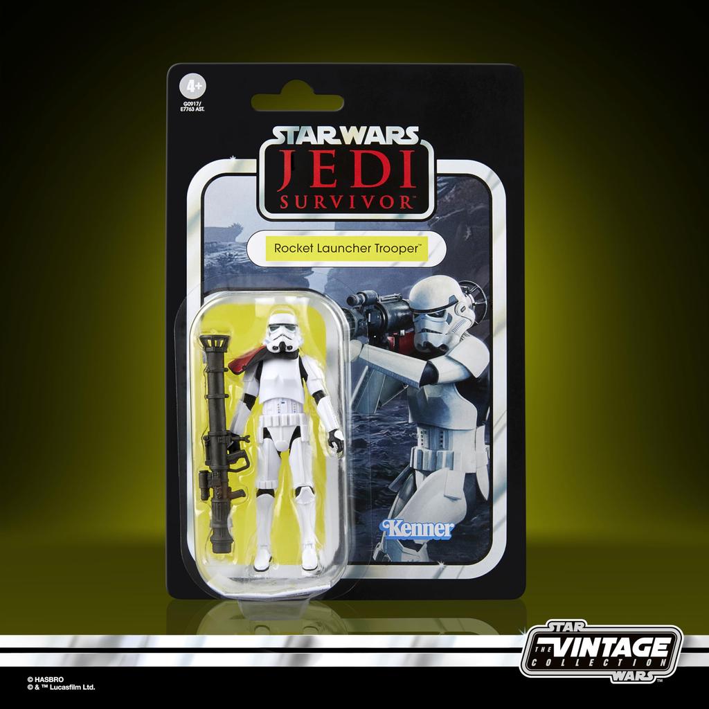 Hasbro Star Wars Vintage Collection Rocket Launcher Trooper, Star Wars Jedi: Survivor Premium 9.5 cm Collectible Action Figure G0917, Authentic