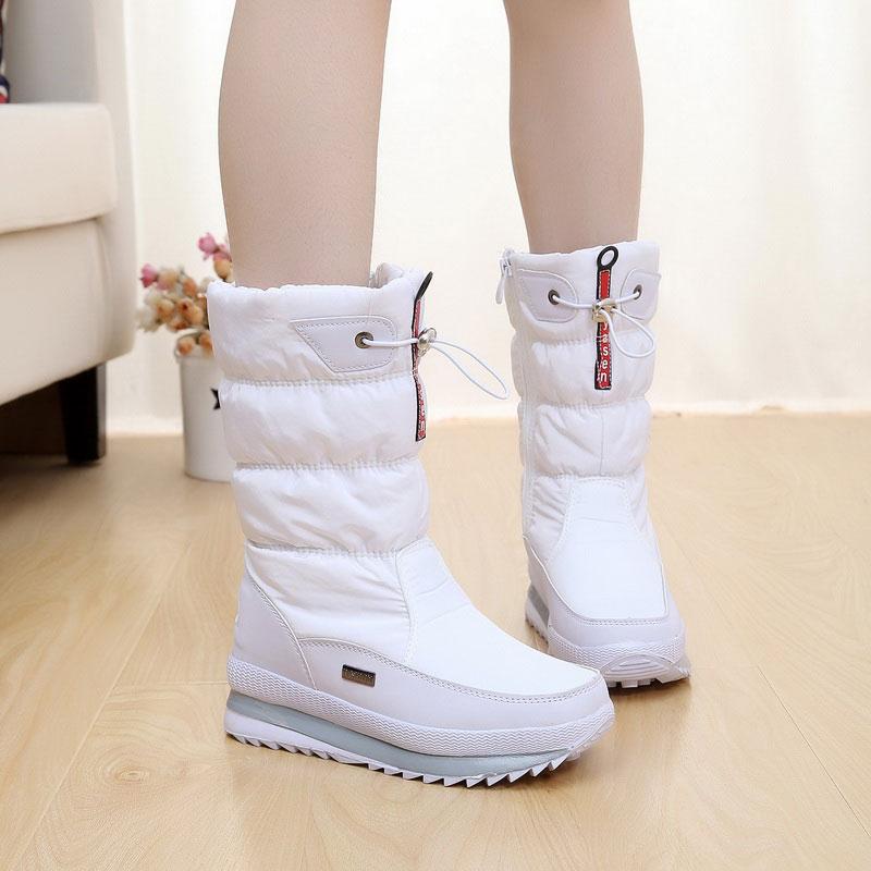 Women Snow Boots Platform Shoes Woman Winter Boots Thick Plush Waterproof Non-Slip Mid-Calf Boots Women Winter Shoes Botas Mujer