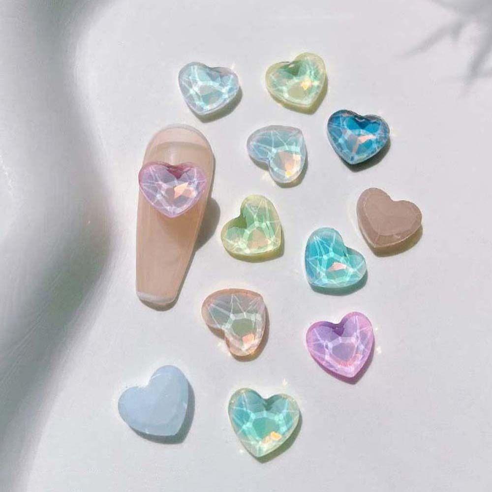 

Love Heart Nail Decorations Aurora Decorations Nail Accessories Nail Rhinestones for Women C-10pcs