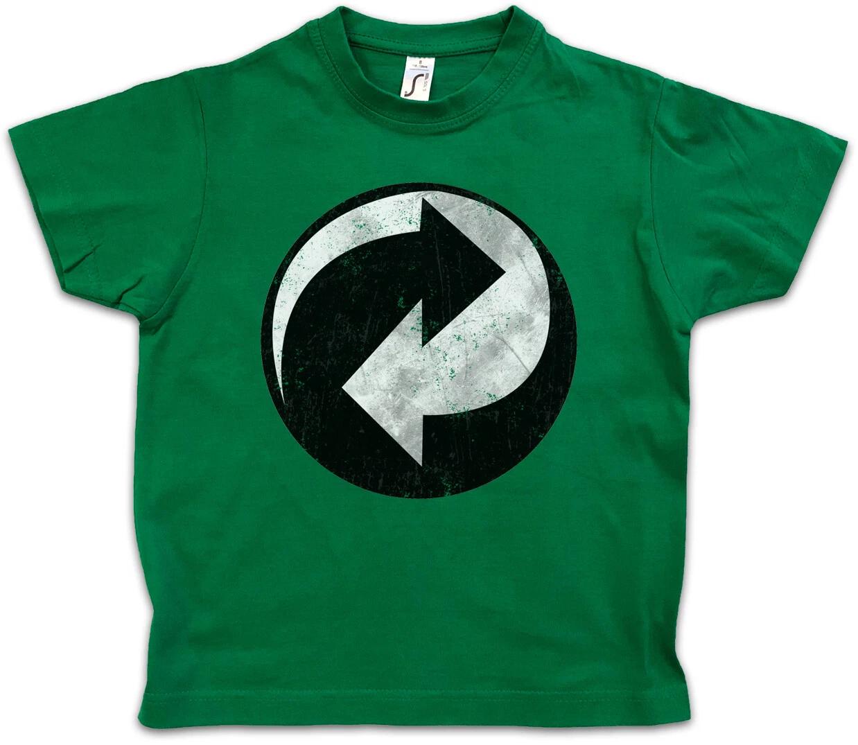 RECYCLING SYMBOL Kids Boys T-Shirt Green Point Arrow The Recycle Big Dot- 100