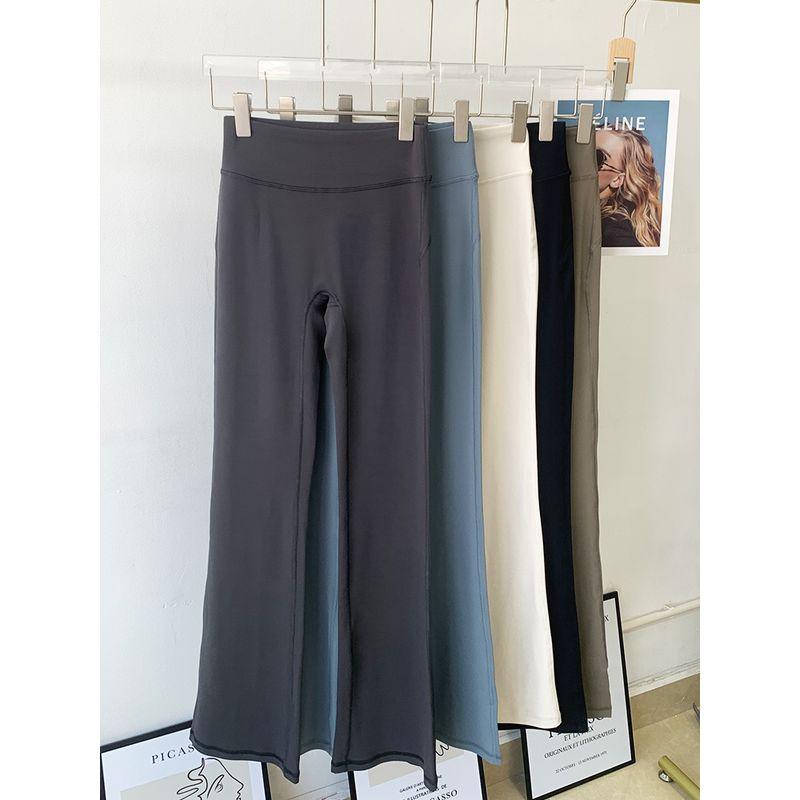 Lu Same Style Yoga Pants Female 2025 New Arrival High Waist Hip Lift No Embarrassment Line Loose Pants Bootcut Trousers Sports Pants
