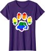 2021 Summer New Print Best Selling Lgbt Ally Furry Pride Rainbow Fursuit Dog Paw Print Tshirt Short Sleeve For Unisex