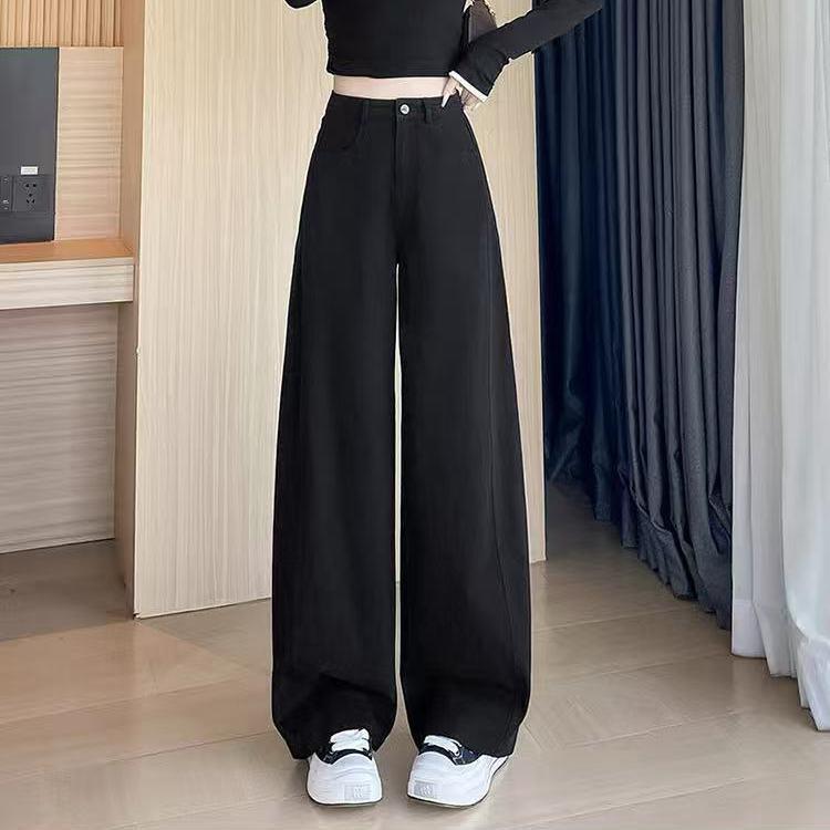 Spring Women s Wide-Leg Cargo Pants - Old Money Style, Straight & Curved Leg, Relaxed Fit S