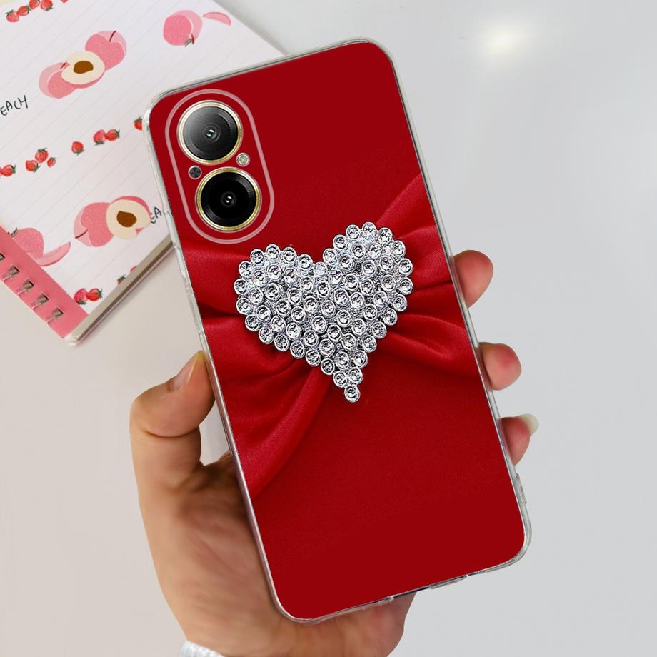Weiche TPU-Stoßstange Hüllen für Realme C67 4G RMX3890 Rückabdeckung Dünnes Klares Silikon Handyhülle Damen Mode Malerei Funda C 67 4G
