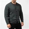Maglione-cappotto casual da uomo per primavera e autunno, tinta unita, monopetto, scollo rotondo, cardigan lavorato a maglia, moda uomo, cardigan, capospalla