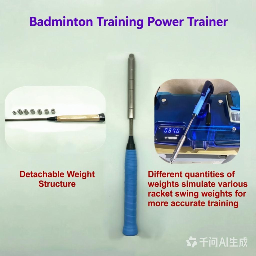 Steel Wooden Badminton Racket Trainer Power Stick Finger Arm Strength Exerciser Model TPS-01 Shuttlecock Swing Practice