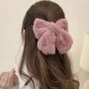 Plysj sløyfe hårnål Kvinner Koreansk Enkel Ensfarget Sløyfe Hårklemmer Stor hårspenne For Jenter Hårtilbehør