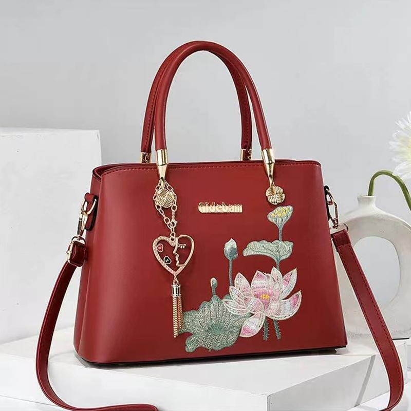 Women New Chinese Style National Style Lotus Handbag Quality Shoulder Bag Messenger Bag On Behalf of Bags