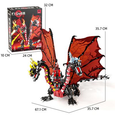 994PCS MOC Building Blocks Set Three Head Flying Dragon Sail Joint Adjustable Wings Movable Da Legend  Children's Toy Gift
