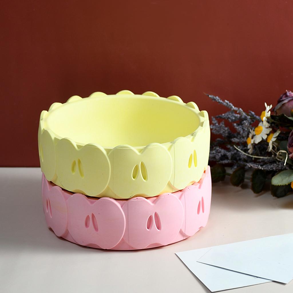 Apple Round Bowl Silicone Molds DIY Candle Storage Cup Gypsum Plaster Mould Table Fruit Flowerpot Plant Concrete Cement Mold