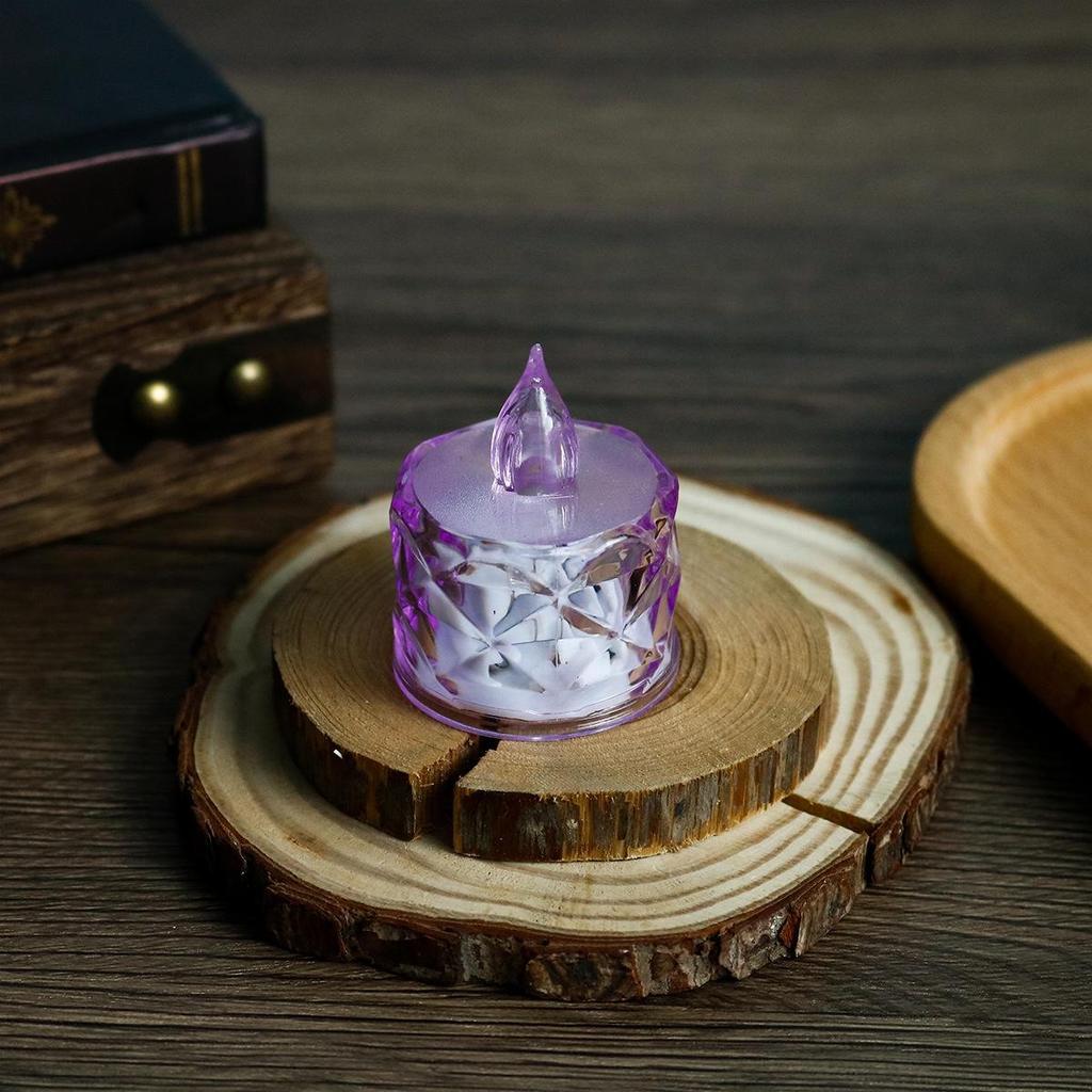 Transparent LED Crystal Tea Light Candles - Set of 24 Smokeless for Christmas or Romantic Nights