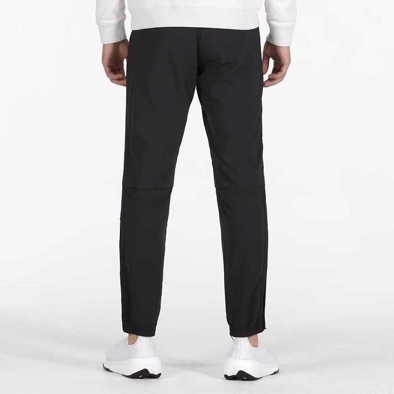 Adidas Solid Color Logo Print Running Straight-Leg Casual Pants Men Bottoms Black GK4610