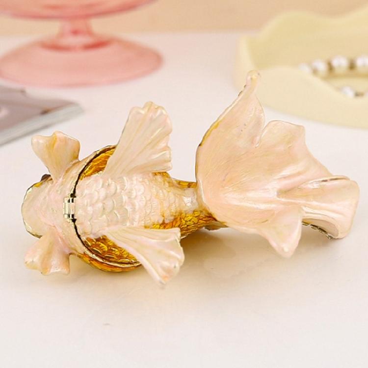 Goldfish Shape Gift Box Elegant Handmade Statue Decorative Ornament for Rings Earrings and Other Delicate Accessories