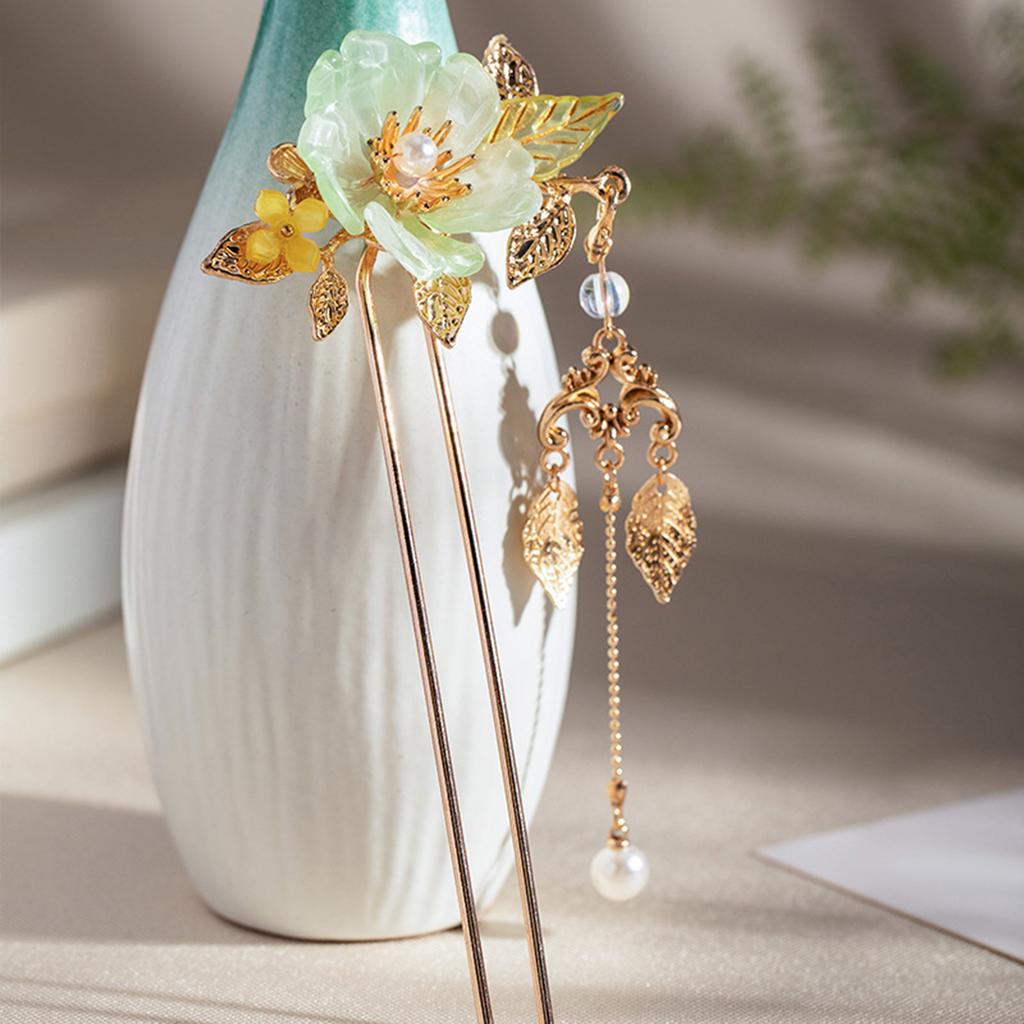 Vintage Flower Pearl Hairpin Stick Ancient Chinese Hair Clip Hair Chopsticks for Women Hanfu Hair Accessories Bridal Hairpin