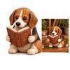 Dog Reading Book Statue Decorative Figurine for Bookshelf Desk Home Decor