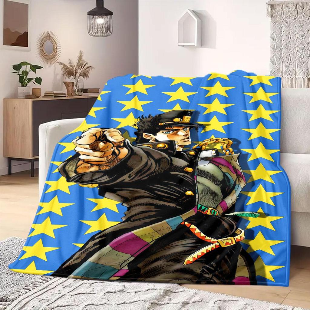 JOJO anime Flannel Blanket Warm,Comfortable,Suitable for Bedrooms,Sofas,Beds,Chairs,Picnics,Travel