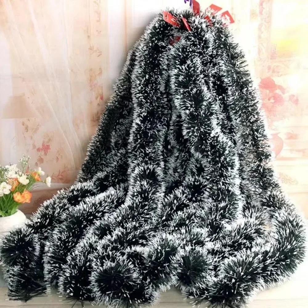 20/2M Christmas Ribbon Garland Xmas Tree Foil Pull Flower Ribbons Ornaments Green Cane Tinsel Wedding Party Decoration Supplies