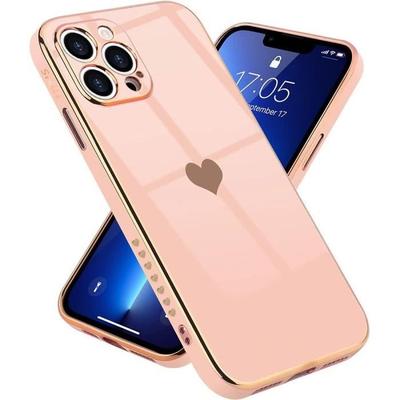 Schutzhülle - PROSHOP - für iPhone 13 Pro - Rosa - Kratzfest - Luxus Galvanisiertes Gold
