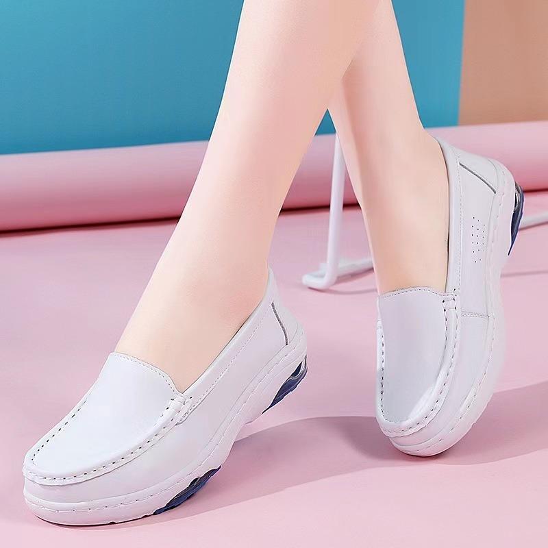 New Air Cushion Nurse Shoes Women's Soft Sole Non-slip Factory Direct Sales Leather High-end Nurse Shoes Medical Shoes