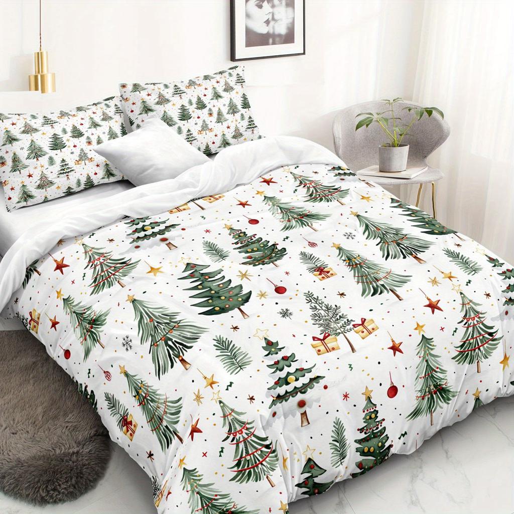 Christmas Tree Bedding Set 3D Printed Duvet Cover Set Single Twin Double Size Home Decor Duvet Cover Set Christmas Gift For Kids