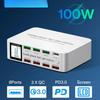8 Ports USB Fast Charger Quick Charge QC3.0 PD3.0 Multi USB Charging Station LCD Digital Display Fast Charger for Iphone Android