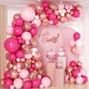 132Pcs Pink Rose Gold Latex Balloon Set Suitable for Birthday Parties, Weddings, Valentine's Day Party Decoration