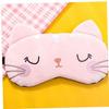 Dinntty Silk Eye Mask, Light-Blocking, Cute Cat Design, Eye Mask for Eyestrain, Blindfold, Soft Eye Cover for Women and Kids, Adjustable Straps, Set O
