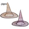 Lightweight Breathable Cap Cone-shaped Transparent Organza Witch Hat, Halloween Costume Accessory Holiday Theme Party Decor for Wizard Decorations And