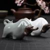 Nourisable Pony Tea Pets Ceramic Cattle Lovely Tea Play Ornaments Mouse Tea Tray Ornaments Fairy Garden Figurines
