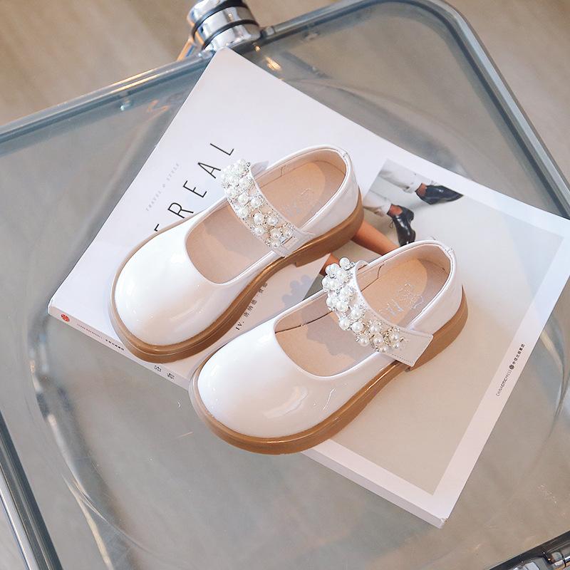 Girls' Small Leather Shoes 2025 Spring and Autumn New Spring Children's Soft-soled Princess Shoes Black Medium and Older Children's Mary Jane Singl