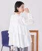 American Holik Casual Back Frill Band Collar Shirt for Women, Off-White