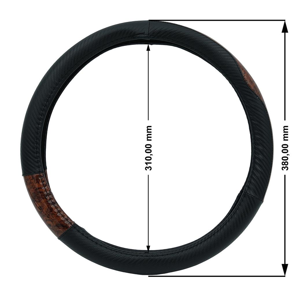 Patterned and Color-Accented Synthetic Leather Slip-On Steering Wheel Cover