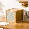 Solid Wood Toy Storage & Rattan Lattice Cabinet