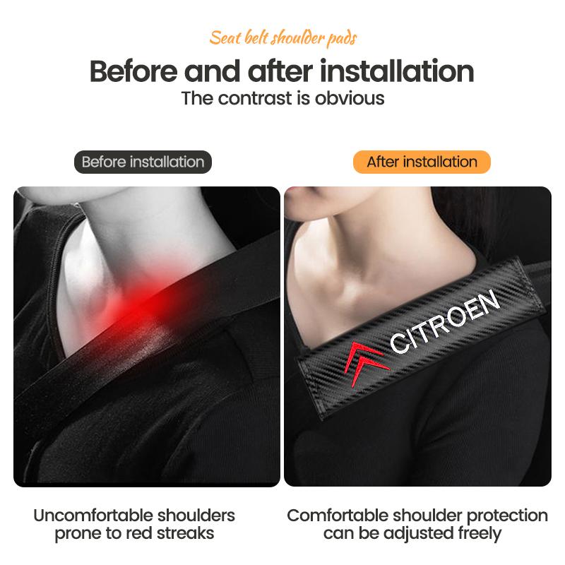 Car Interior Seat Belt Protector Cover Car Auto Accessories For Citroen C4 C3 C5 C1 C2 Berlingo Celysee Cactus Picasso Aircros