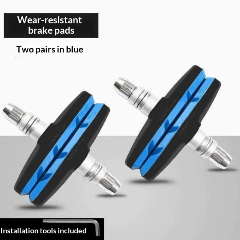 

2 Pairs Durable Cycling Accessories Road Bicycle Silent Brake Pads Cycling V Brake Holder Pads Shoes Rubber Blocks A3