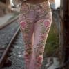Women's 3D Floral Printed Jeans, 2025 Collection