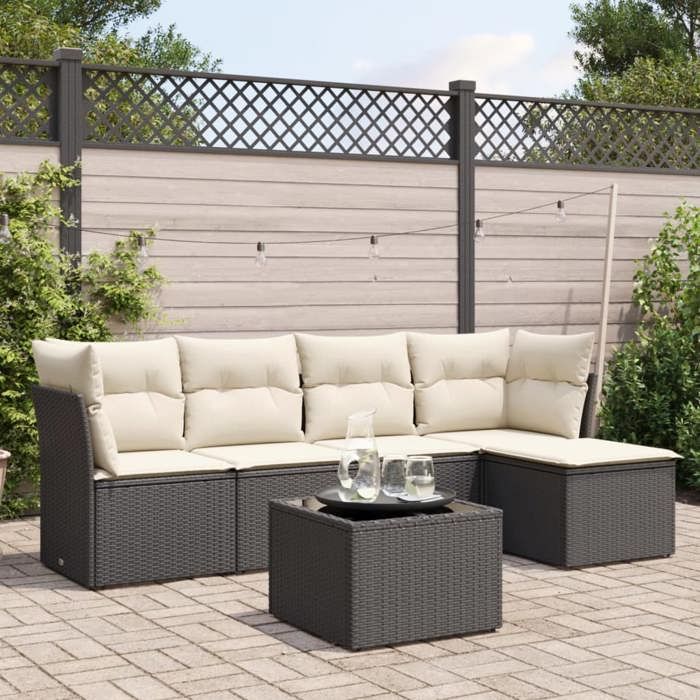 VidaXL Garden Lounge Set with Cushions 6 Pcs, Sofas with Adjustable Feet, Outdoor Furniture Set Patio Terrace, 3249405