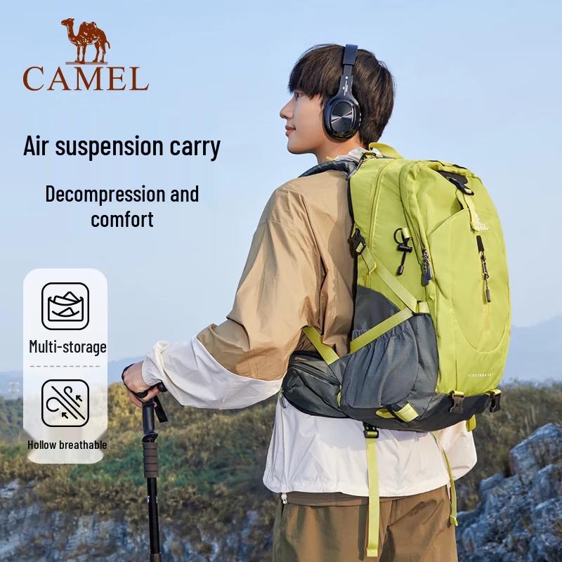 CAMEL Mountain Outdoor Hiking & Trekking Backpack Lightweight Upgrade, Light Feel Back
