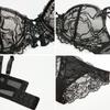 Lace Bra Set Women Lightweight Breathable 3/4 Cup Underwire-Free Push-Up Panty Large Bust