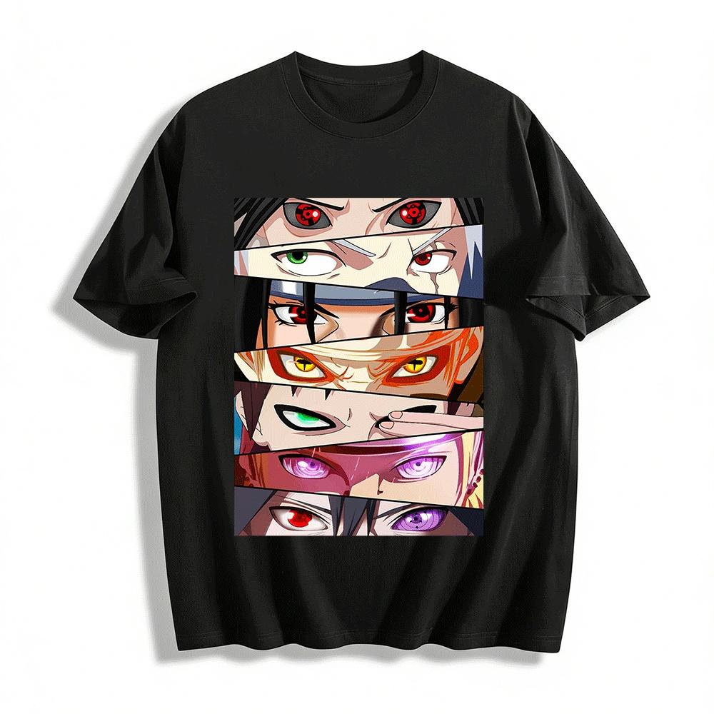

Naruto Classic Dojutsu Collection Print Casual Short Sleeve T-Shirt Pure cotton T-shirt XXS