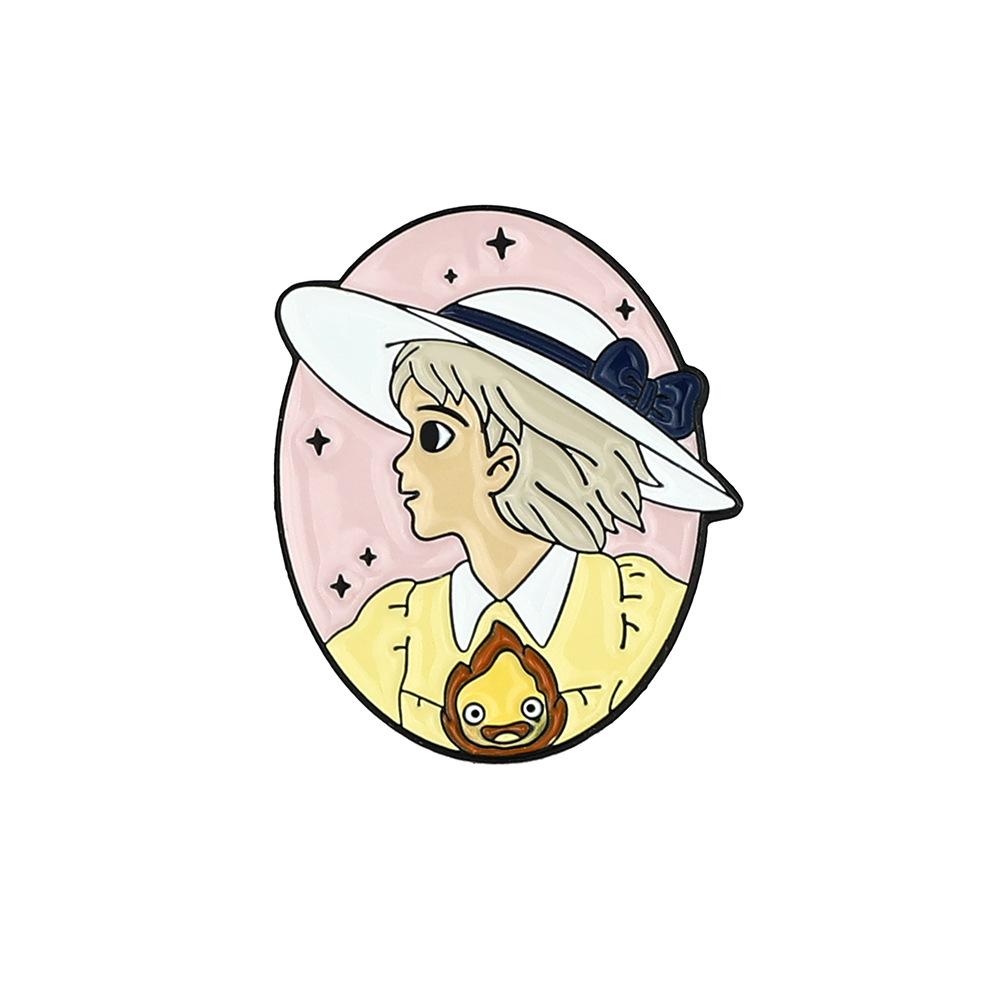 Japanischer Cartoon-Charakter Peripherie-Metallabzeichen niedlicher Chinchilla-Anstecker magisches kleines Mädchen Legierung