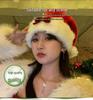 Women's Festive Plush Bow Hat - Black & Red Winter Headwear
