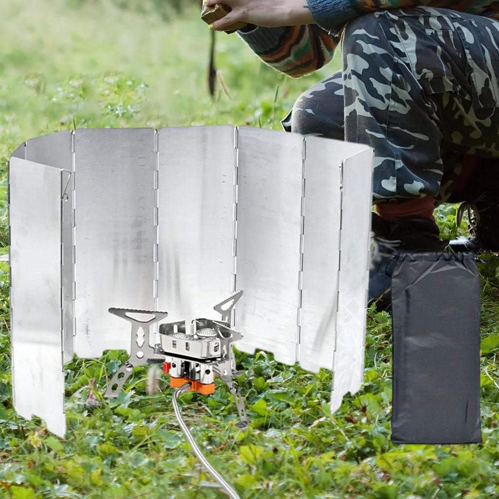 Campingkocher Windschutz Kocher Faltbarer Windschutz mit Tragetasche für Rucksackreisen Picknick BBQ
