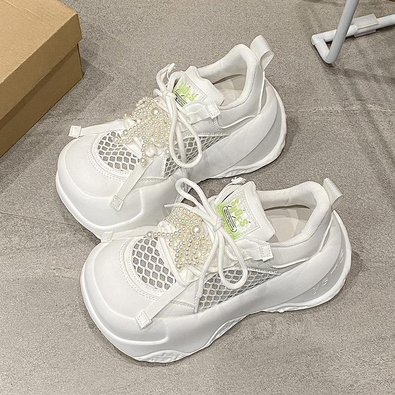 Fashion 8cm Women Summer Air Mesh Microfiber Platform Wedge Slides Shoes Mules Shoes Women Chunky Sneakers Sandals Breathable